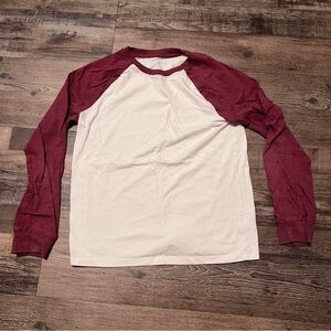 Cat and Jack Burgundy and White Baseball Long Sleeve Raglan T-Shirt